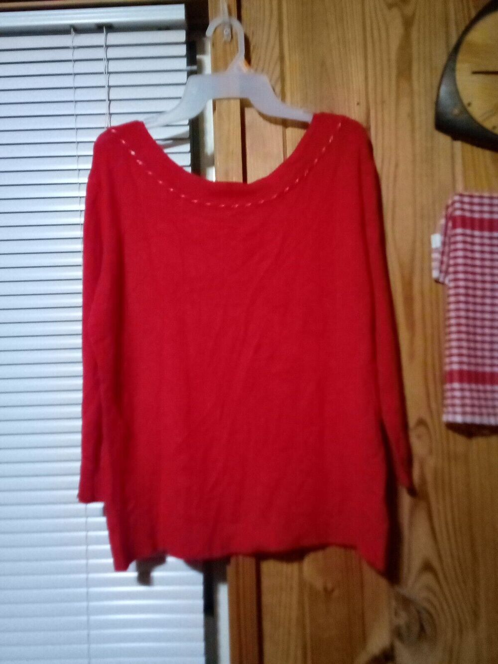 Joseph A Leather Weaved XL Red Blouse